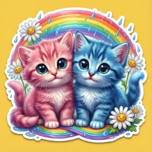 Kitten Rainbow Daisies