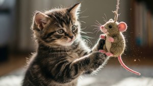 Kitten with Catnip Toy