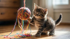 Kitten Yarn Play