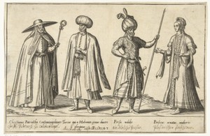 Kleding van Ottomanen en Perzen rond 1580