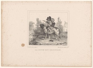 Kleine jongen doet alsof hij Napoleon is