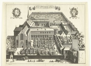 Klooster te Antwerpen in vogelvluchtperspectief