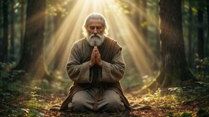 Kneeling in Divine Light