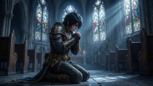Kneeling in Moonlight