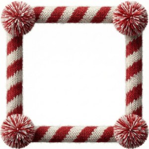Knitted Candy Cane Border