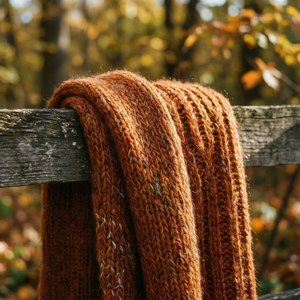 Knitted Scarf on Fence