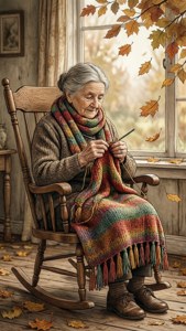 Knitting Grandma Autumn