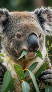 Koala Eating Leaves