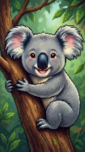 Koala Hugging Tree