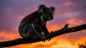 Koala Sunset Silhouette