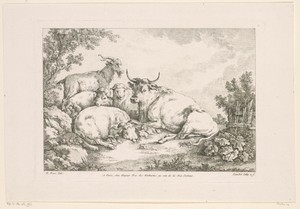 Koe met schapen en geiten