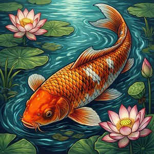 Koi Fish Pond Vector