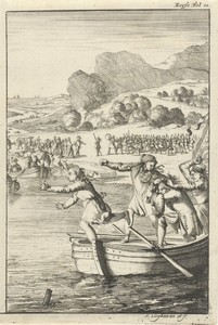Kok van Marie-Catherine d'Aulnoy ruziet op een roeiboot met enkele meisjes uit Biskaje