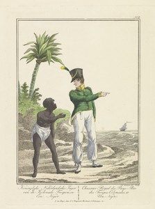 Koloniale soldaat met Afrikaan