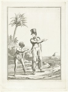 Koloniale soldaat met Afrikaan