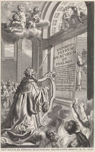 Koning David, spelend op harp