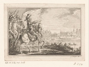 Koning Hendrik IV te paard, wijzend naar de stad Parijs