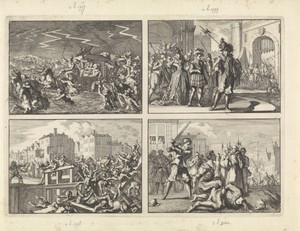 Koning Lodewijk XIII nabij Narbonne met zijn stoet overvallen door hoog water en hevig onweer, 1632 / Op bevel van koning Lodewijk XIII worden hertog Karel van Lotharingen en zijn vrouw gevangen genomen, 1633 / Brug te Parijs stort in tijdens een processie, 1633 / Beruchte duellisten De Bouteville en de graaf van Chapelle worden te Parijs onthoofd, 1627