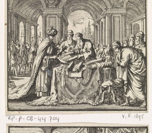 Koning Ptolemaeus Philadelphus bestudeert de Hebreeuwse wetsrollen
