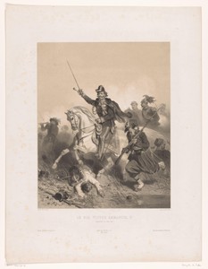 Koning Victor Emanuel II van Italië tijdens de Slag bij Palestro