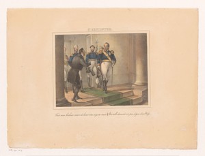 Koning Willem I bestraft een vleier, 1829