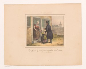 Koning Willem I brengt een meisje thuis, 1829