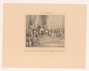 Koning Willem I geeft dank voor de hulp verleend aan de slachtoffers van de watersnood van 1826