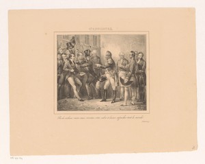 Koning Willem I laat een man met verzoekschrift hem benaderen