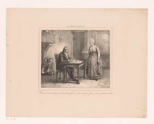 Koning Willem I schrijft een verzoekschrift voor een vrouw