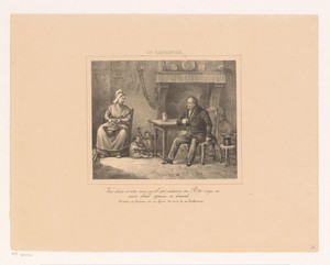 Koning Willem I spreekt met een boerin