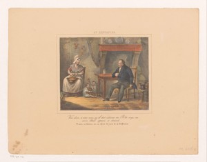 Koning Willem I sprekend met een boerin, 1829