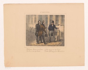 Koning Willem I wijst twee mannen de weg, 1829