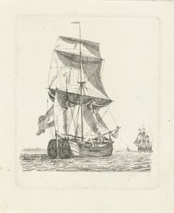 Koopvaardij hoeker met één mast