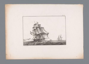 Koopvaardijfregat op zee