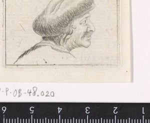 Kop van een man, naar rechts