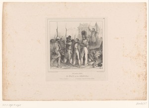 Korporaal Valentin beschermt een oude veteraan tijdens de Julirevolutie