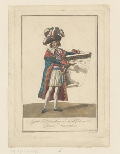 Kostuum van de agent van het Directoire in de Franse koloniën
