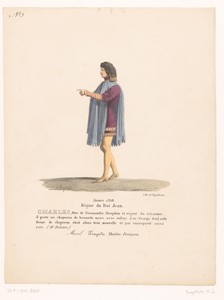 Kostuum van de dauphin Karel van Valois uit de tragedie Marcel