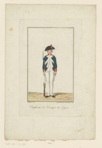Kostuum van de troepen van de linie infanterie