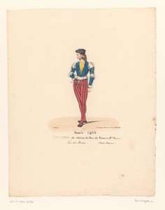 Kostuum van een page van de Franse koning uit het drama Louis XI à Péronne