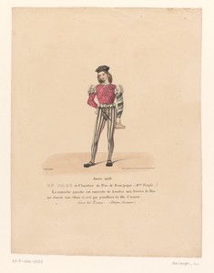 Kostuum van een page van de hertog van Bourgondië uit het drama Louis XI à Péronne
