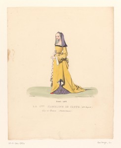 Kostuum van gravin Hameline de Croye uit het drama Louis XI à Péronne