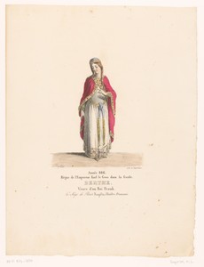Kostuum van koningin Berthe uit de tragedie Le Siège de Paris