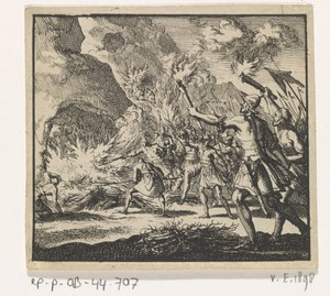 Krijgslieden van Antiochus Epiphanes gaan te keer op de sabbat
