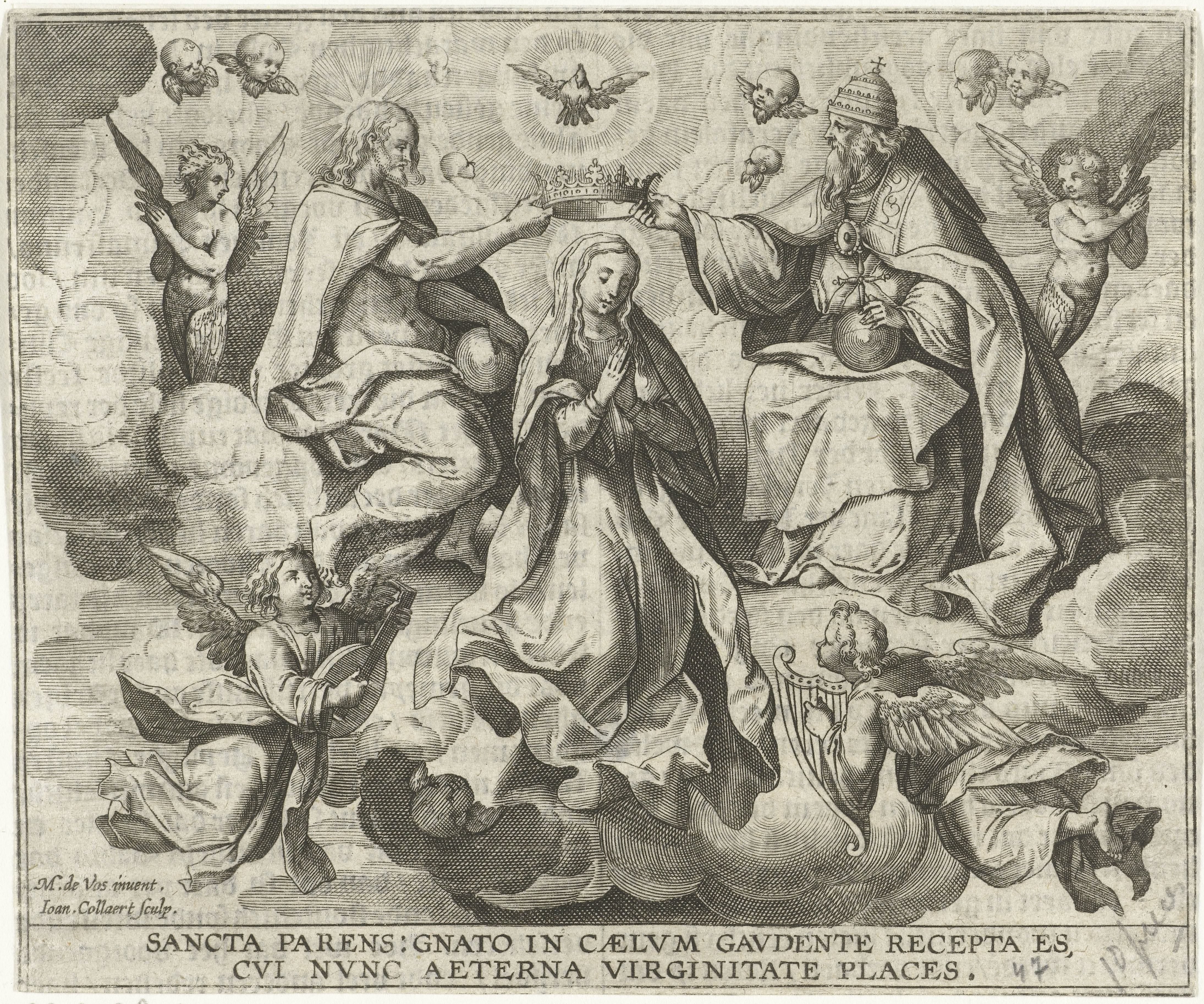 Kroning van Maria by Jan Collaert (II)