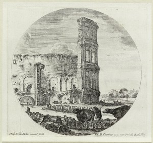Kuddes koeien en schapen voor het Colosseum