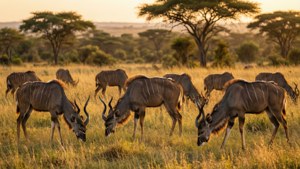 Kudu Herd Grazing