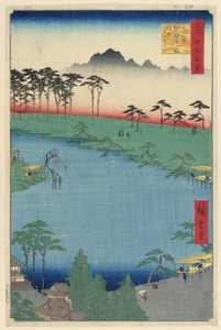 Kumano Junisha Shrine at Tsunohazu from One Hundred Famous Views of Edo