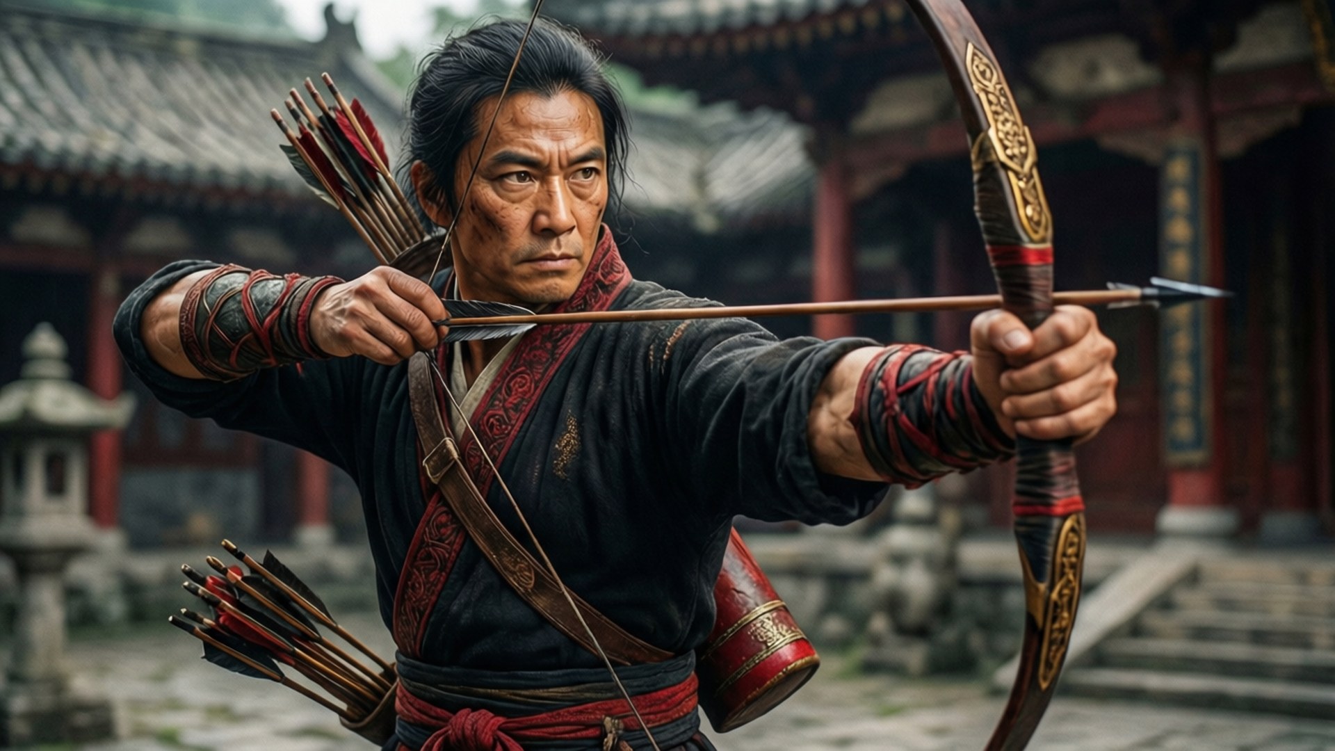 Kung Jin's Archery Focus by Wallpapers.art Studio