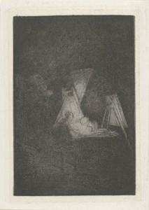 Kunstenaar in zijn atelier